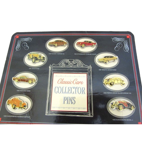 Vintage Atlas Classic Cars Collectors Pin Set Board S… - Gem