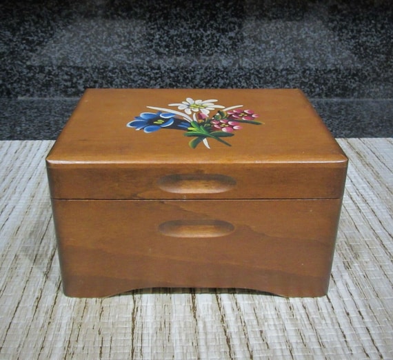 Vintage Brienzer Holz schnitzerei Cuendet Swiss Music Box With 2