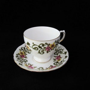 Vintage Queen Anne Bone China Tea Cup & Saucer, Product of Ridgwood Pottery
