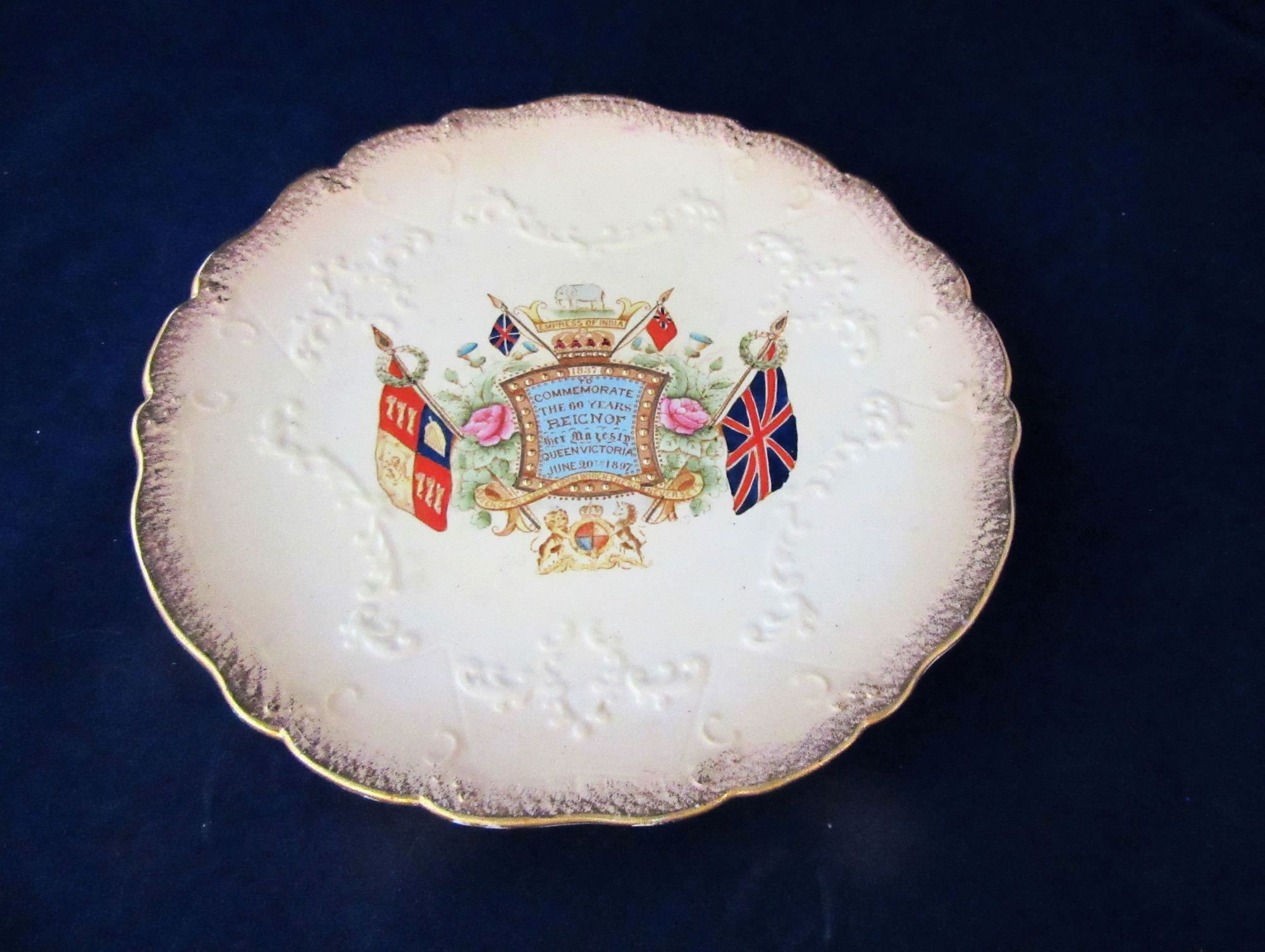 RARE, Antique Plate, Queen Victoria's Diamond Jubilee, 1897