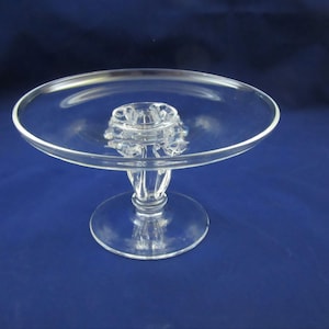 Vintage 30s Steuben Crystal Small Pedestal Tazza Comport or Candy Dish, #7807
