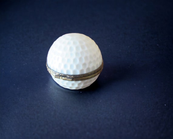 Limoges France Porcelain Golf Ball with Brass Umb… - image 2