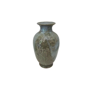 1973 Signed Leon Kula Pottery Vase with Heavy Glaze