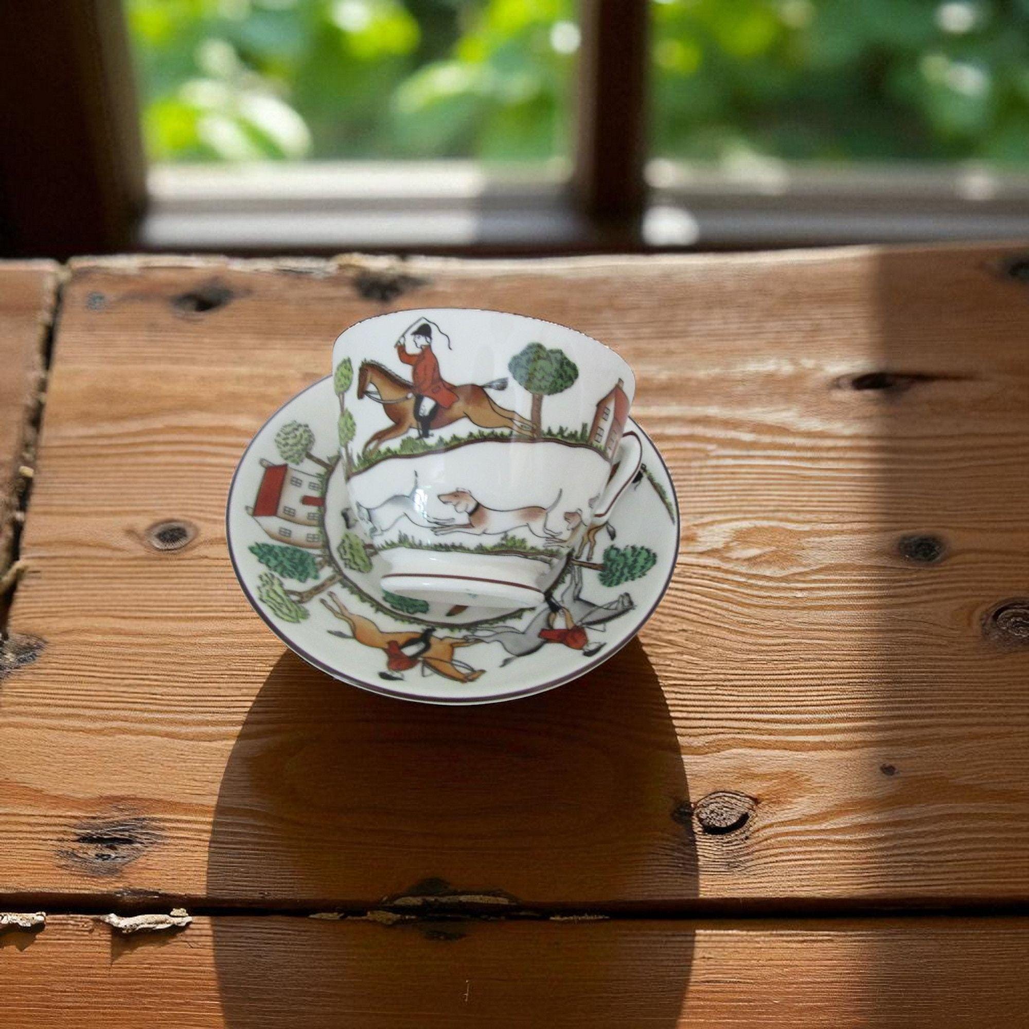 Vintage Crown Staffordshire Hunting Scene Tea Cup & Saucer VGC - Etsy