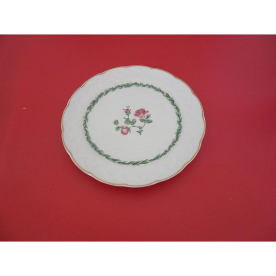 Bernardaud Limoges France Isabelle Pink Rose Basketweave 7.5