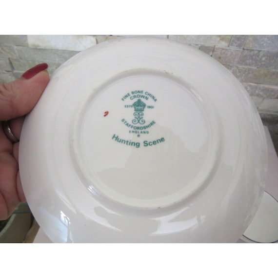 Vintage Crown Staffordshire Hunting Scene Tea Cup & Saucer VGC - Etsy