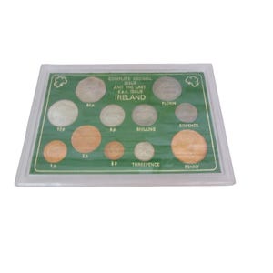 1968-1971 Ireland Complete Decimal and Last Issue Uncirculated 11 Coin Set With Display Case