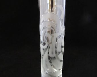 Signed Bjorn Wiinblad Rosenthal Studio Liine Cylinder Crystal Vase, Swirl pattern