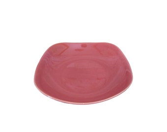 Pagnossin Square Italian Ironstone Large Pink Square Bowl, Made in Italy