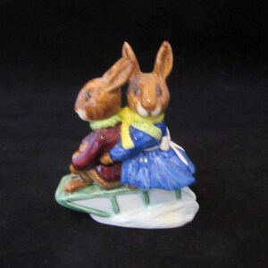 Vintage 1972 Royal Doulton DB 4 Billy & Buntie Bunnykins &quot;Sleigh Ride&quot;