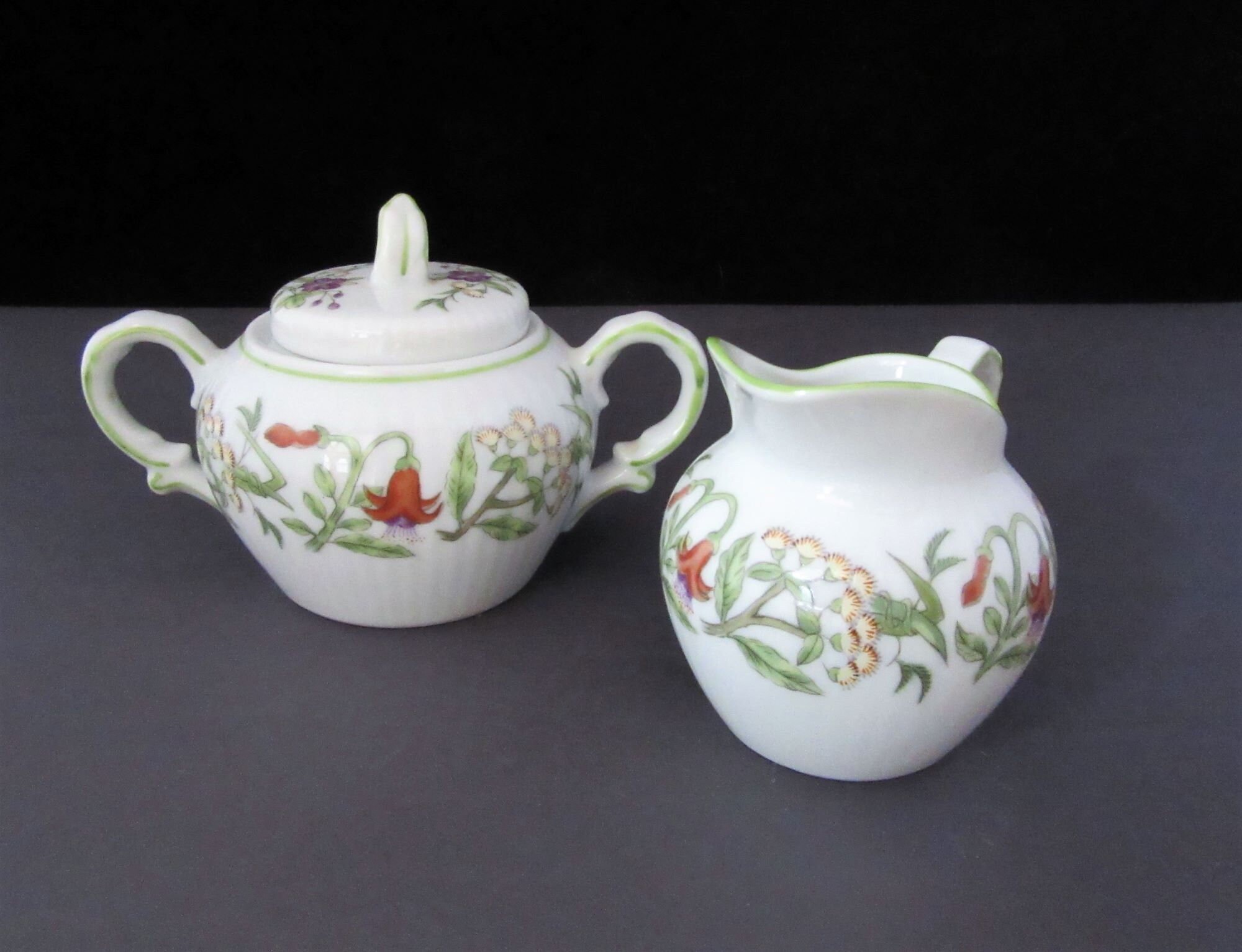 Tiffany Collection by Sigma Floral Creamer and Lidded Sugar Holder