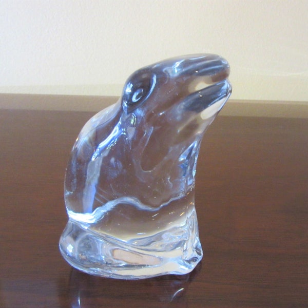 Vintage Signed FM Ronneby Sweden Glass Frog Figurine, Ever so cute