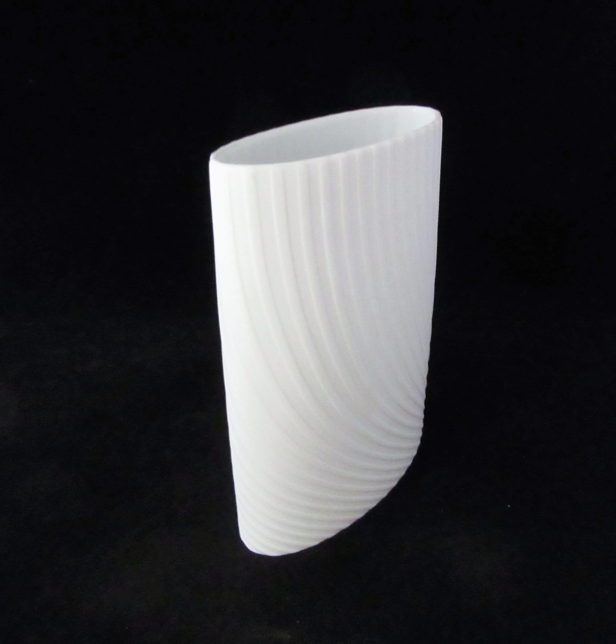 Rosenthal Studio Line White Oval Matted Swirl Design Vase, Signed
