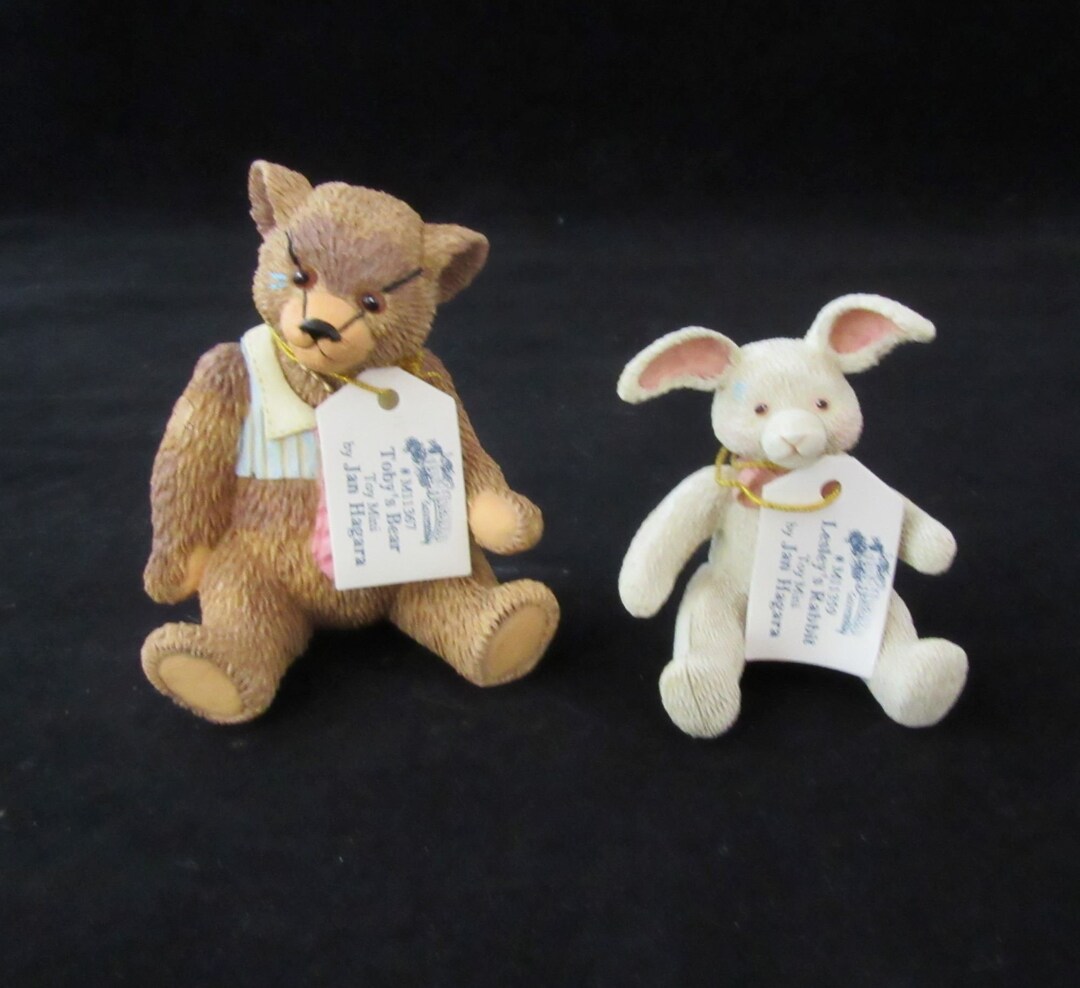 Set of 2 Jan Hagara's Bears, Tony's Bear and Leslie Rabbit Bear ...