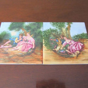 2 Antique Victorian Tiles, Both Signed Boucher Mulder & Zoon Amsterdam Holland