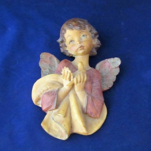 Vintage Fontanini Simonetti Angel Holding a Dove, Wall Hanging, Made in Italy