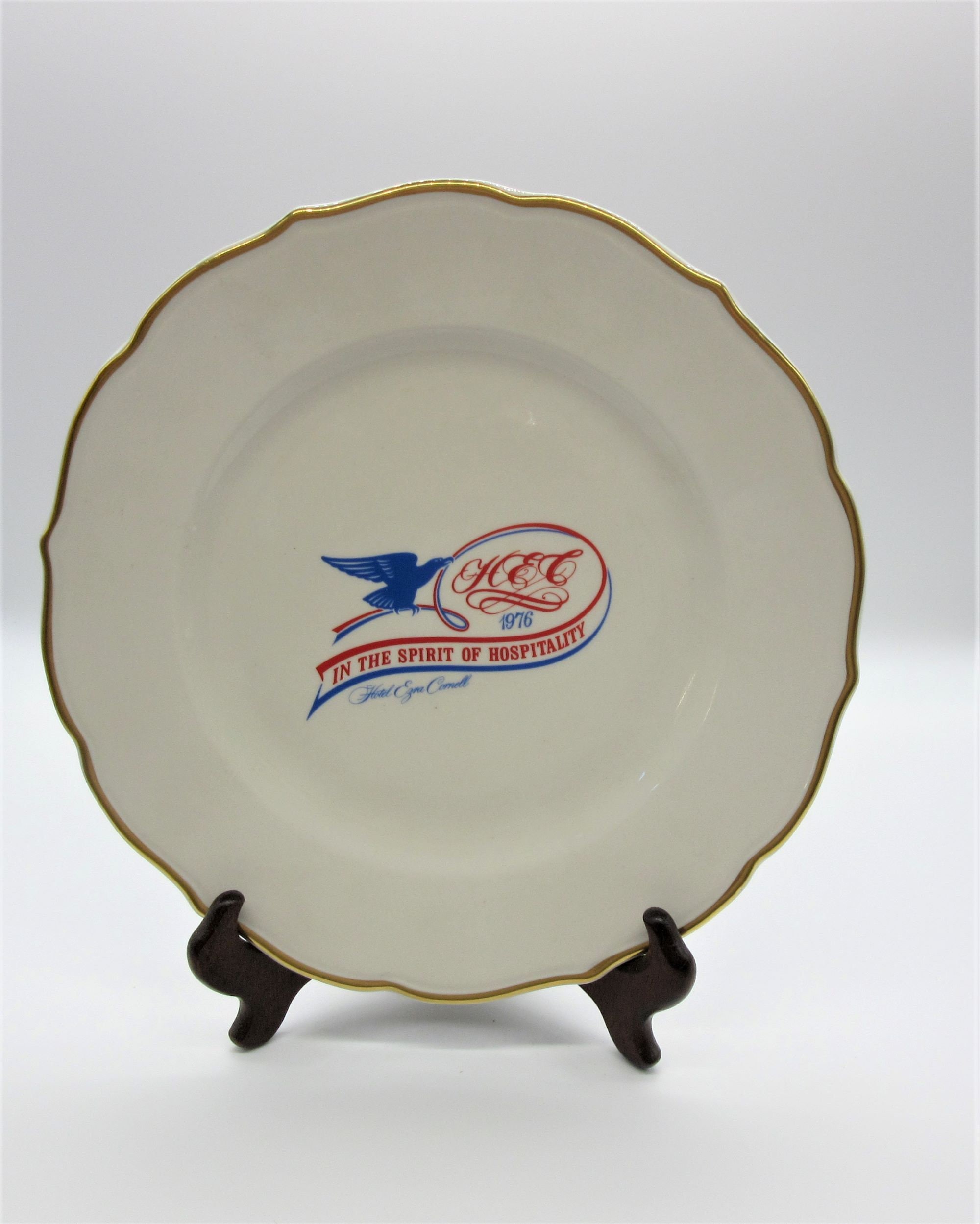 Set of 2 1976 Syracuse China, Hotel Ezra Cornell Dinner Plates