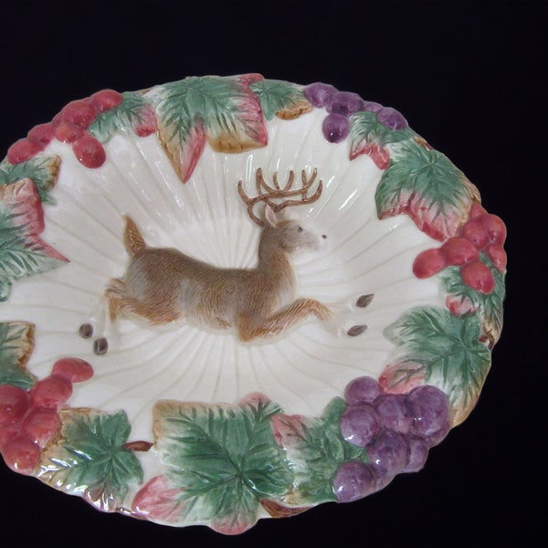 Fitz and Floyd Christmas Reindeer Oblong Candy Dish