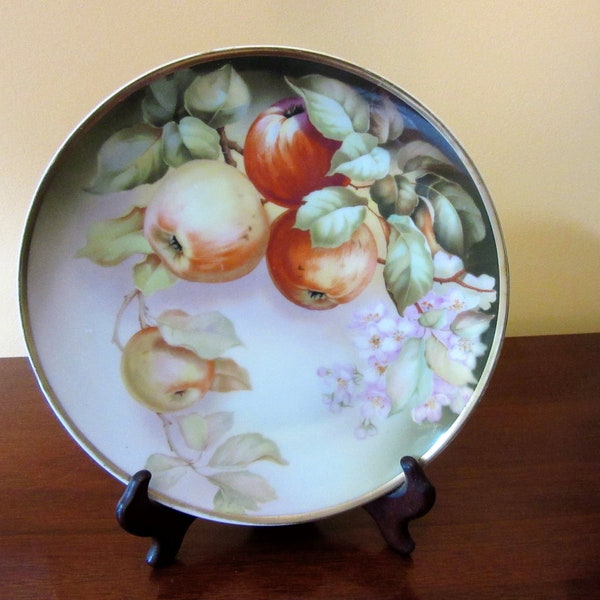 Pretty Vintage Thomas Sevres Hand Painted Murillos or Fruit Plate Signed
