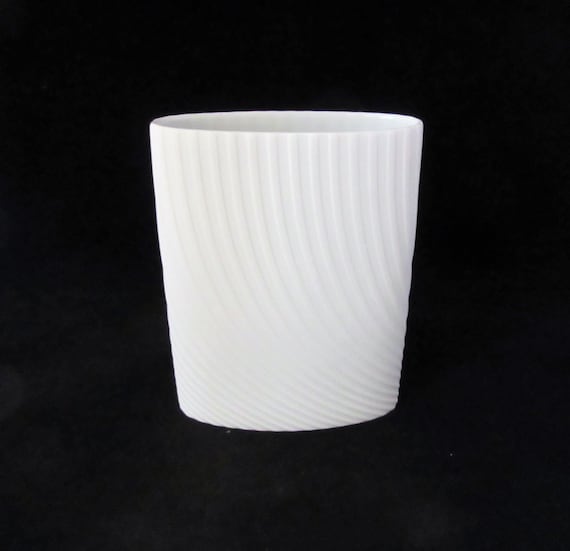 Rosenthal Studio Line White Oval Matted Swirl Design Vase, Signed