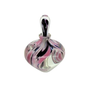 Vintage 1988 David Goldhagen Signed Hand Blown Glass Perfume Bottle with Stopper