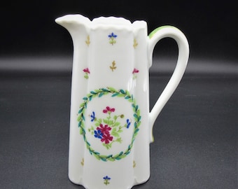 Vintage Haviland Limoges White Creamer with Flower Sprays