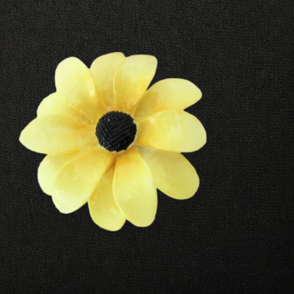 Vintage English Cara China, Staffordshire Yellow Daisy Pin or Brooch, England