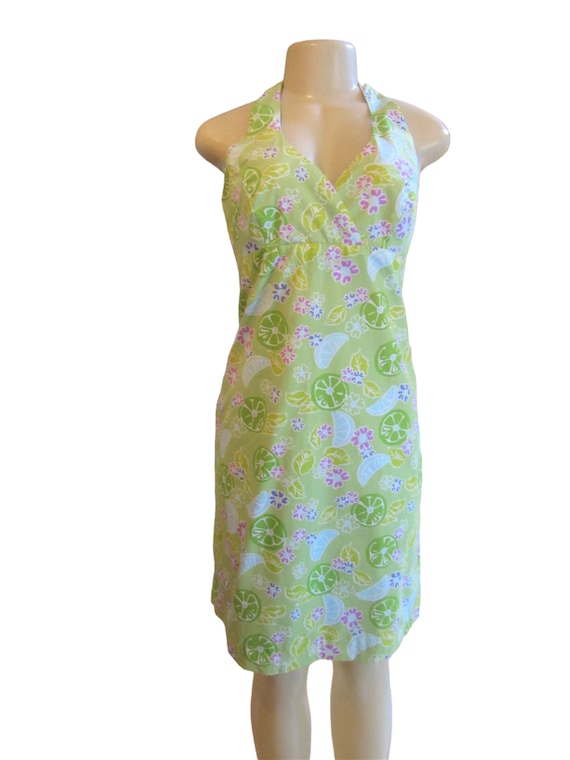 Vintage Lilly Pultizer Halter Style Cotton Dress i
