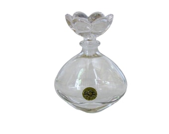 Vintage Italian Crystal RCR Perfume Bottle w Flower Stopper, VGC