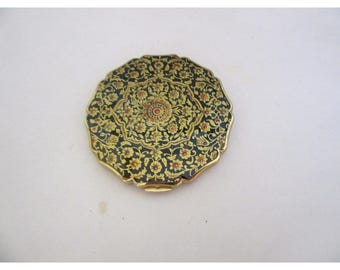 Vintage Stratton Gold Tone Powder Compact With Powder & Puff