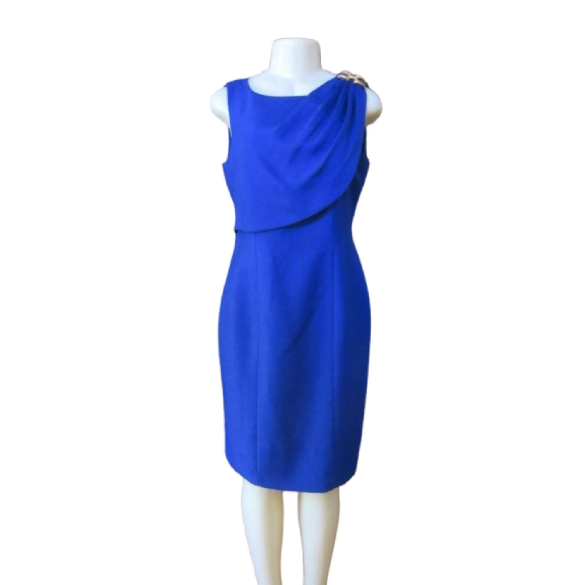Robe Neuve Kay Unger Taille 6 Imprimé Galet Noir Et Blanc - Manque La Ceinture - Beau Modèle