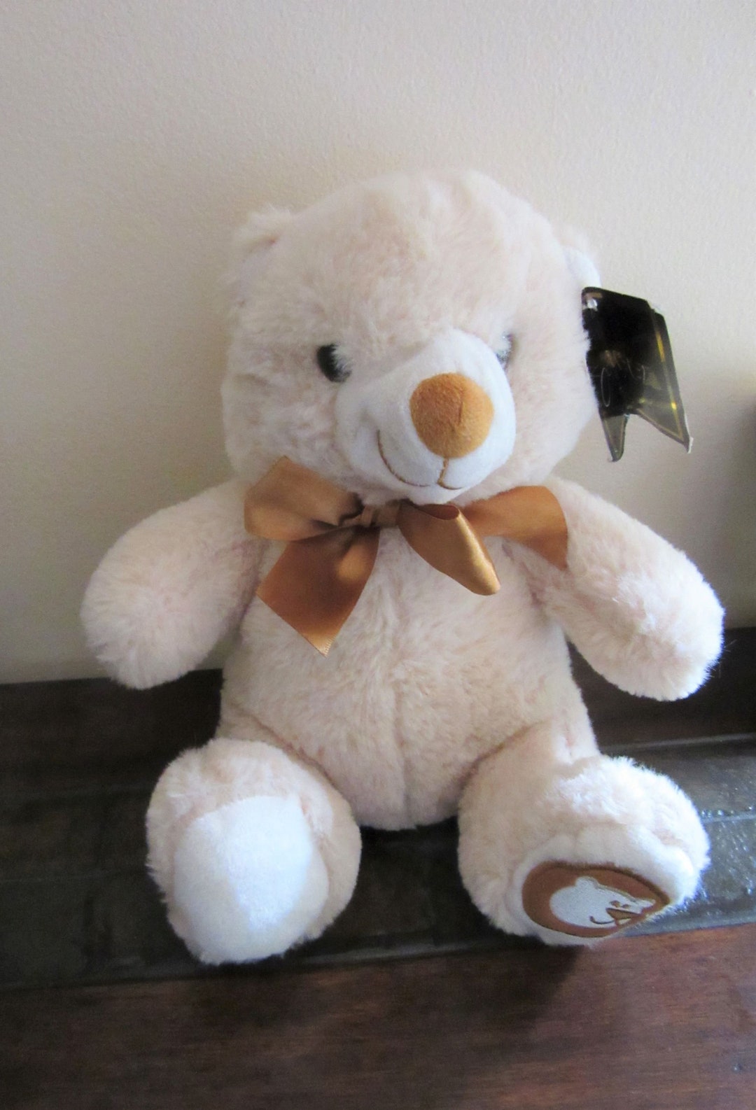 New With Hang Tag, Goffa Beige Plush Teddy Bear With Brown Bow, 10 - Etsy