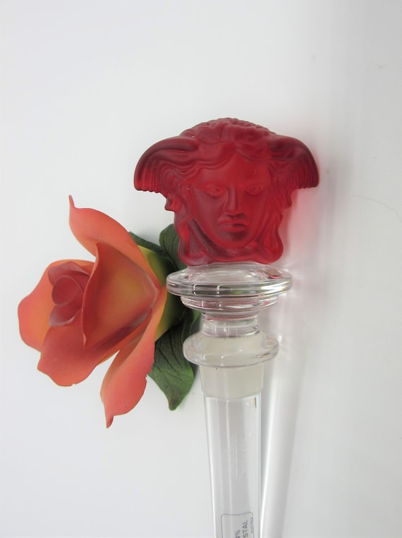 Rosenthal Versace Cranberry Red Crystal Medusa Bottle