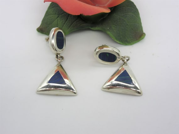 Vintage Sterling Silver 925 Mexico, Silver and Bl… - image 2