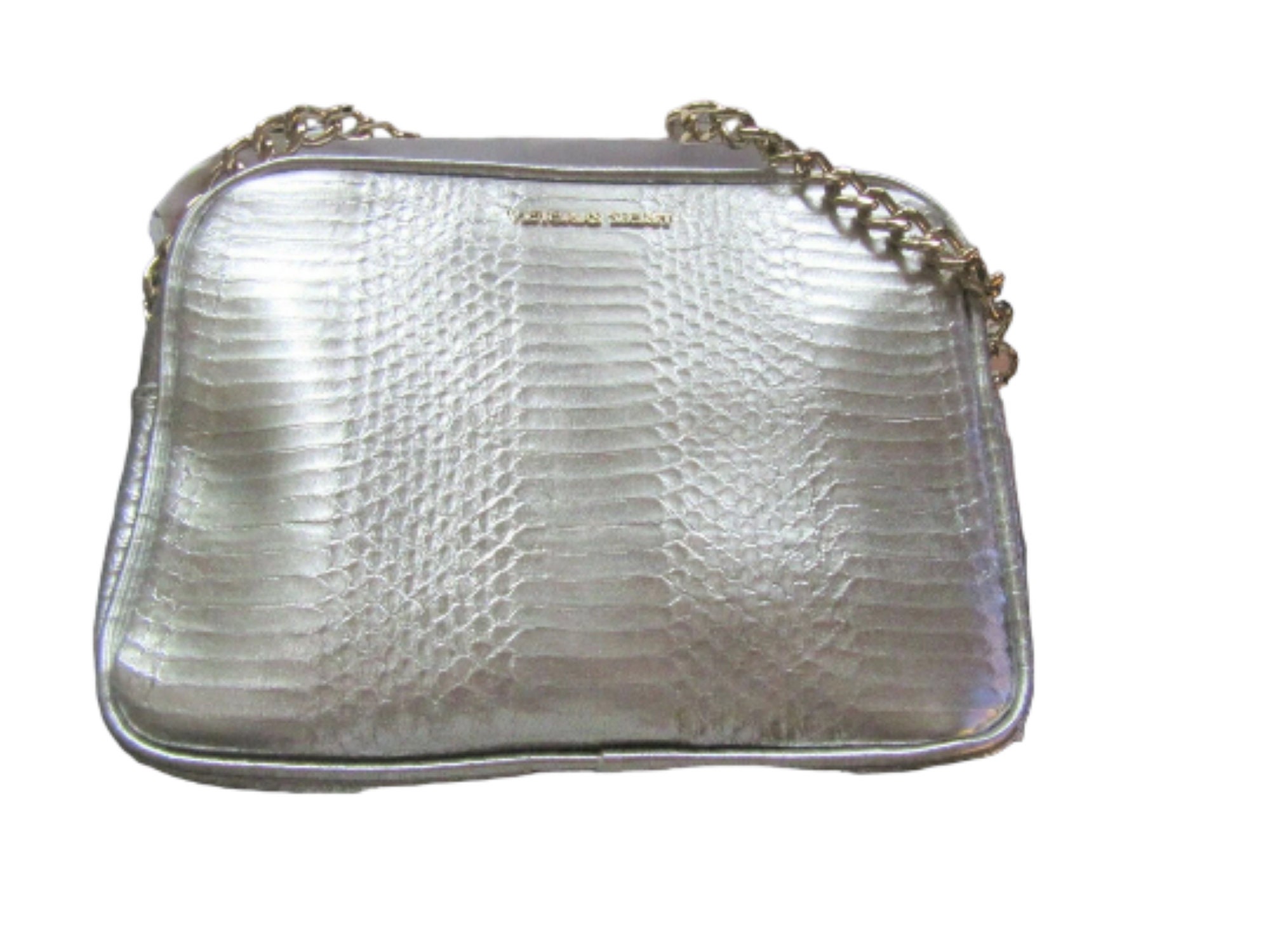 Victoria's Secret Silver Metallic Crossbody Bag Silver Chain Strap