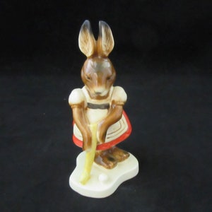 Set of 2 Vintage Goebel Figurines, Female Bunny Rabbit Playing Golf & Laughing Goebel Bunny, Adorable