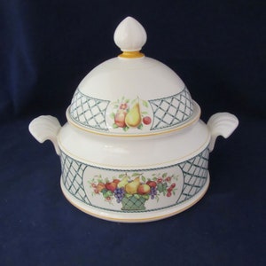 Vintage Villeroy & Boch Soup Tureen or Veggie Server w Lid, Basket Pattern, West Germany, VGC
