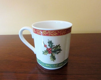 Vintage Villeroy & Boch, "Festive Memories Topiary" Flat Cup or Mug