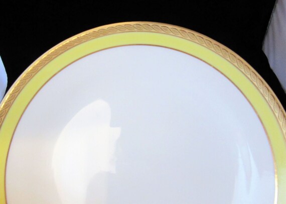 Vintage Richard Ginori Palermo Yellow Bread Plate with Gold