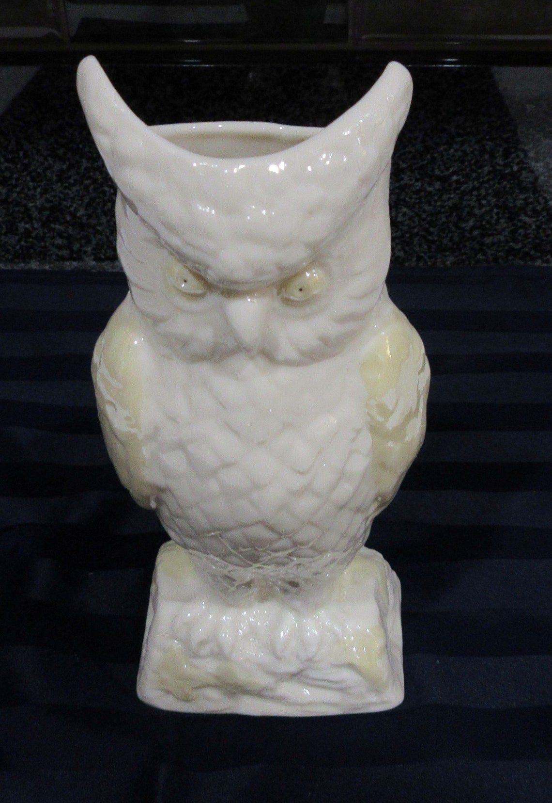 Vintage Belleek Owl Vase 8 1/4 high Lots of Details Etsy