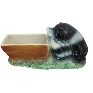 Vintage Cameron Keramik Mor Gris med sina Grisar Planter, Bedårande
