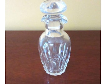 Vintage Baccarat Harcourt Cut Crystal Perfume Bottle With Stopper And Lid