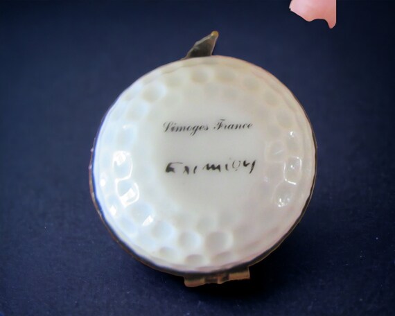 Limoges France Porcelain Golf Ball with Brass Umb… - image 3