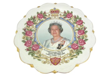 Queen Elizabeth II Golden Jubilee Commemorative Plate 1952-2002 Royal Staffordshire