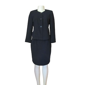 Vintage Benard Holtzman Harve Benard Black Skirt Suit Petite SZ 4/6