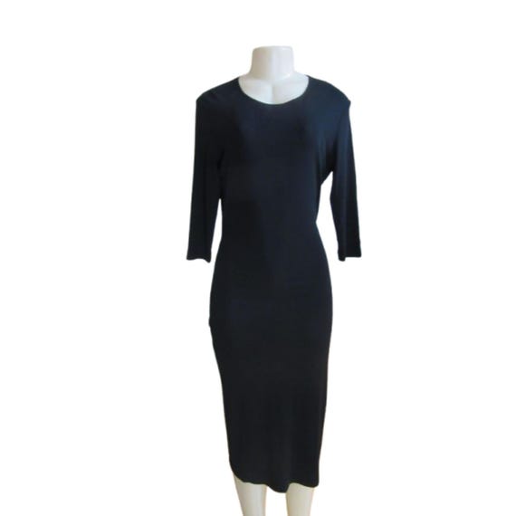 bergdorf goodman black dress Black Rib Knit Scoop Neck Mini Dress main image 1