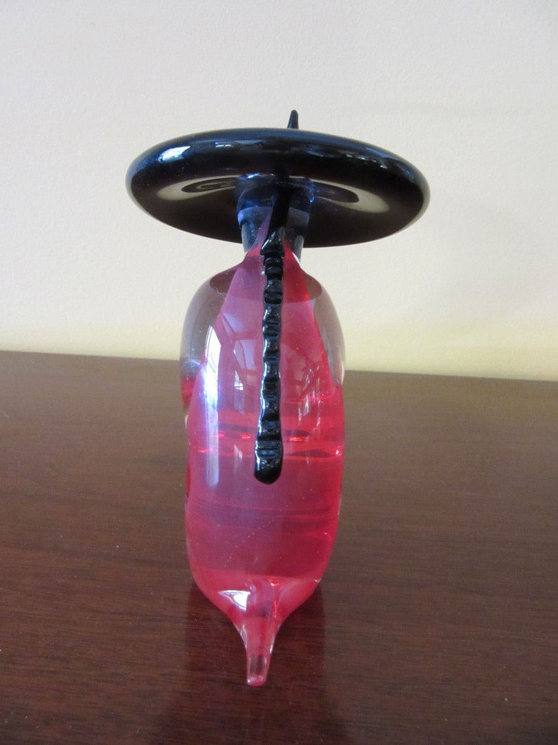 Vintage Archimede Seguso Murano Italy Red /& Black China Man Sitting Glass Figurine