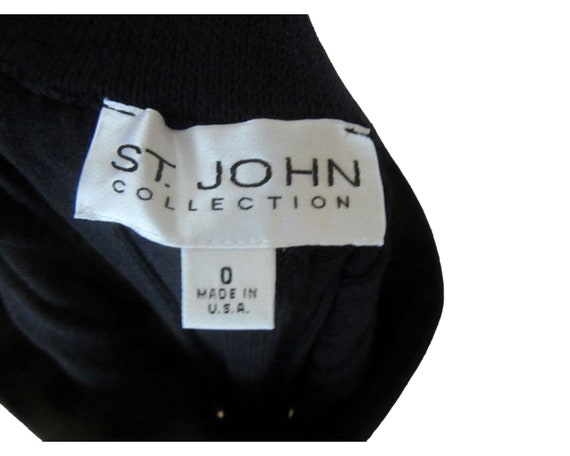 Vintage St John Black w White Stripe Pleated Knit… - image 6