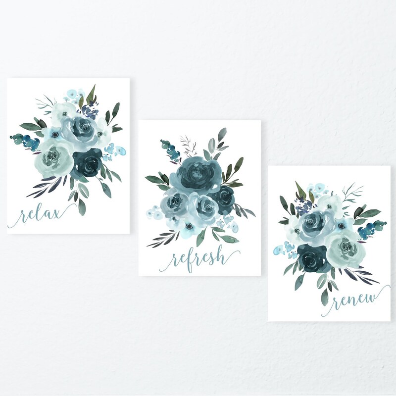 Turquoise Bathroom Wall Art - Etsy