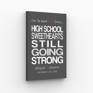 HIGH SCHOOL SWEETHEARTS, Gift Idea, Anniversary Sign, Boyfriend or Girlfriend Gift, Personalized Gift for Fiance, Custom print or canvas